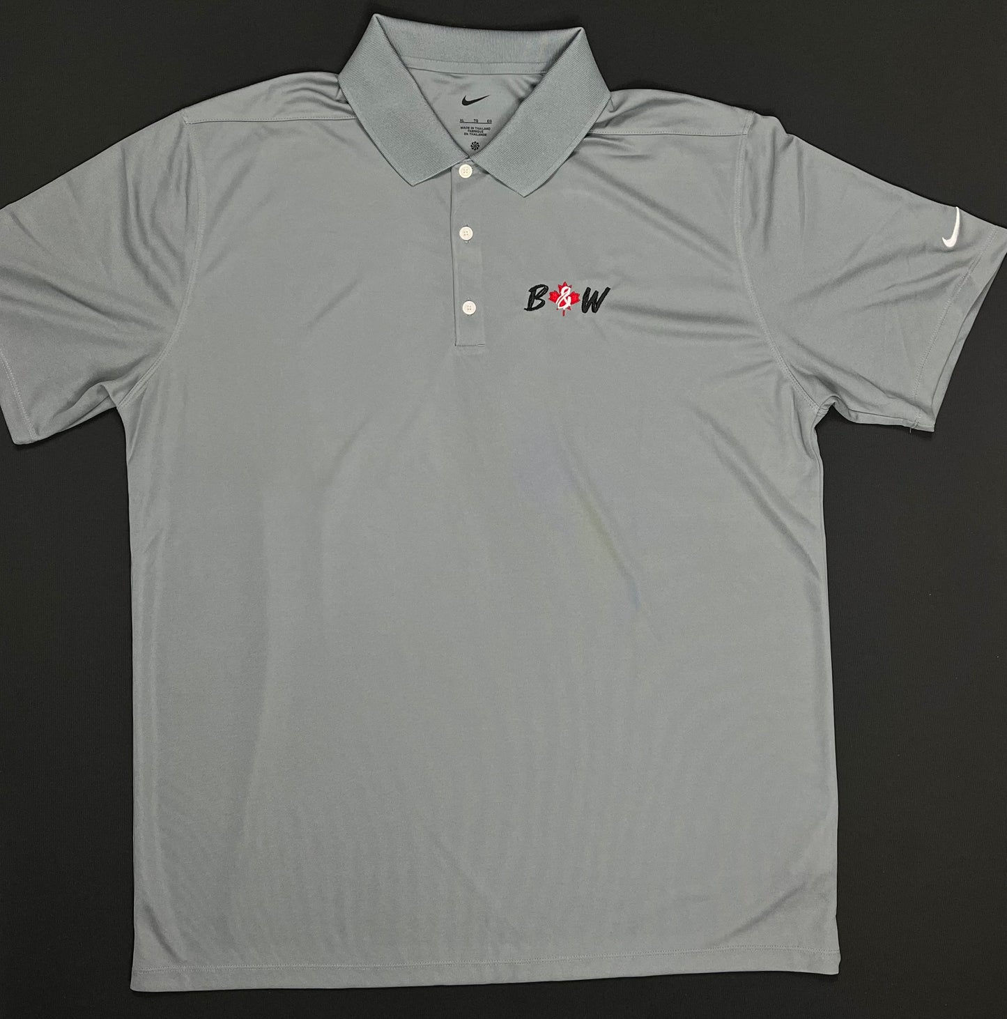 Black and White | Polo Nike Dry-Fit pour Homme B&W | Gris