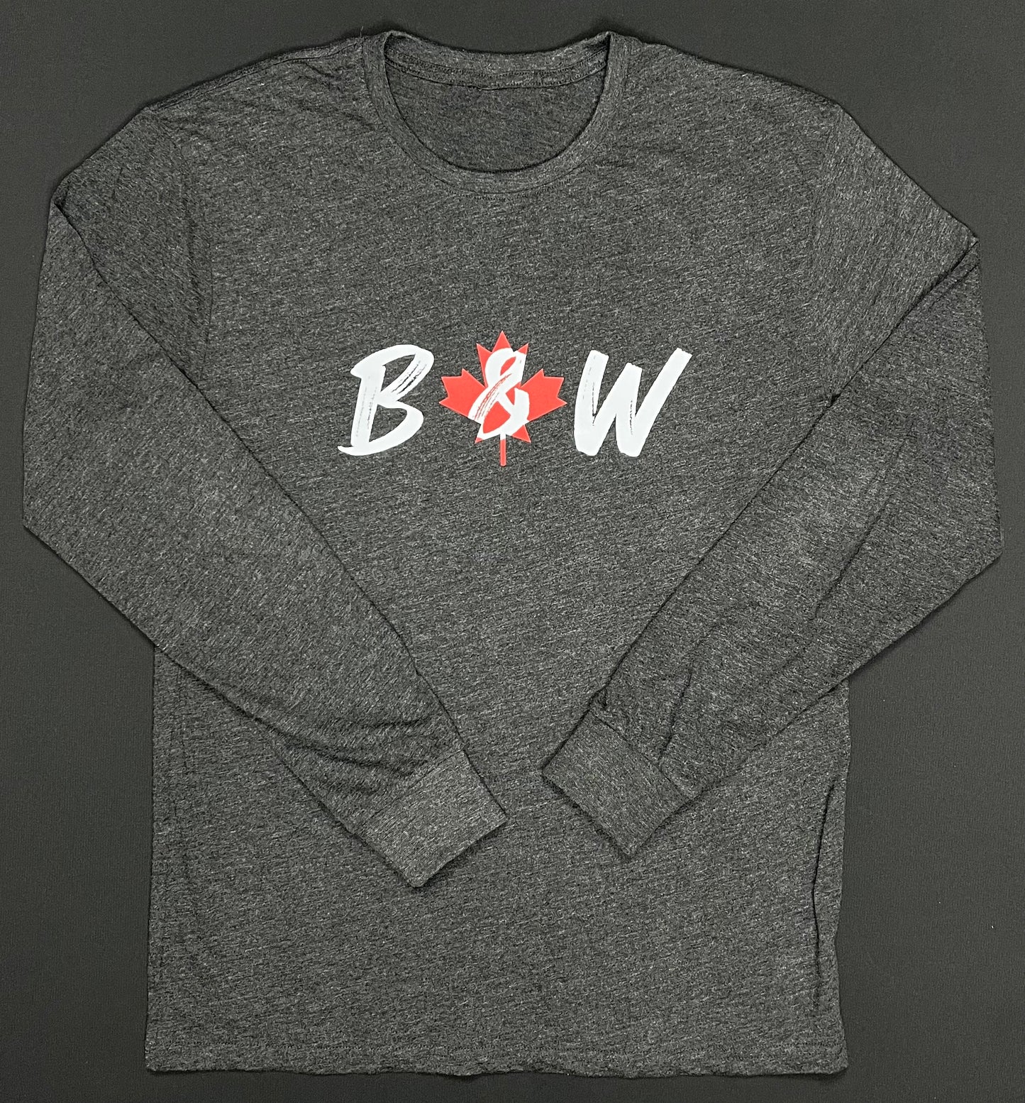 Black and White | T-shirt manche longue Unisexe B&W | Charbon Chiné
