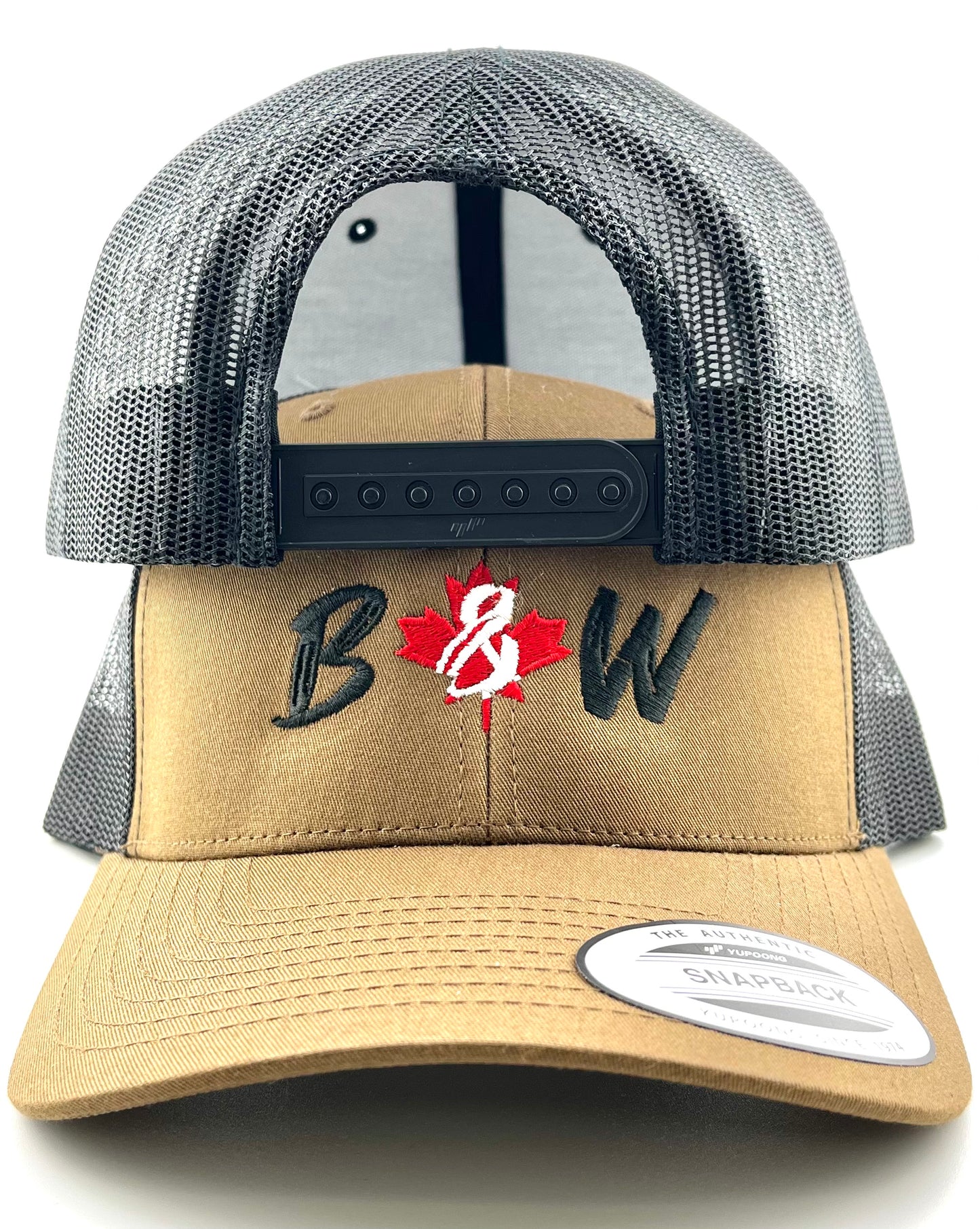 Casquette Snapback | Brun & Filet Noir | Logo B&W