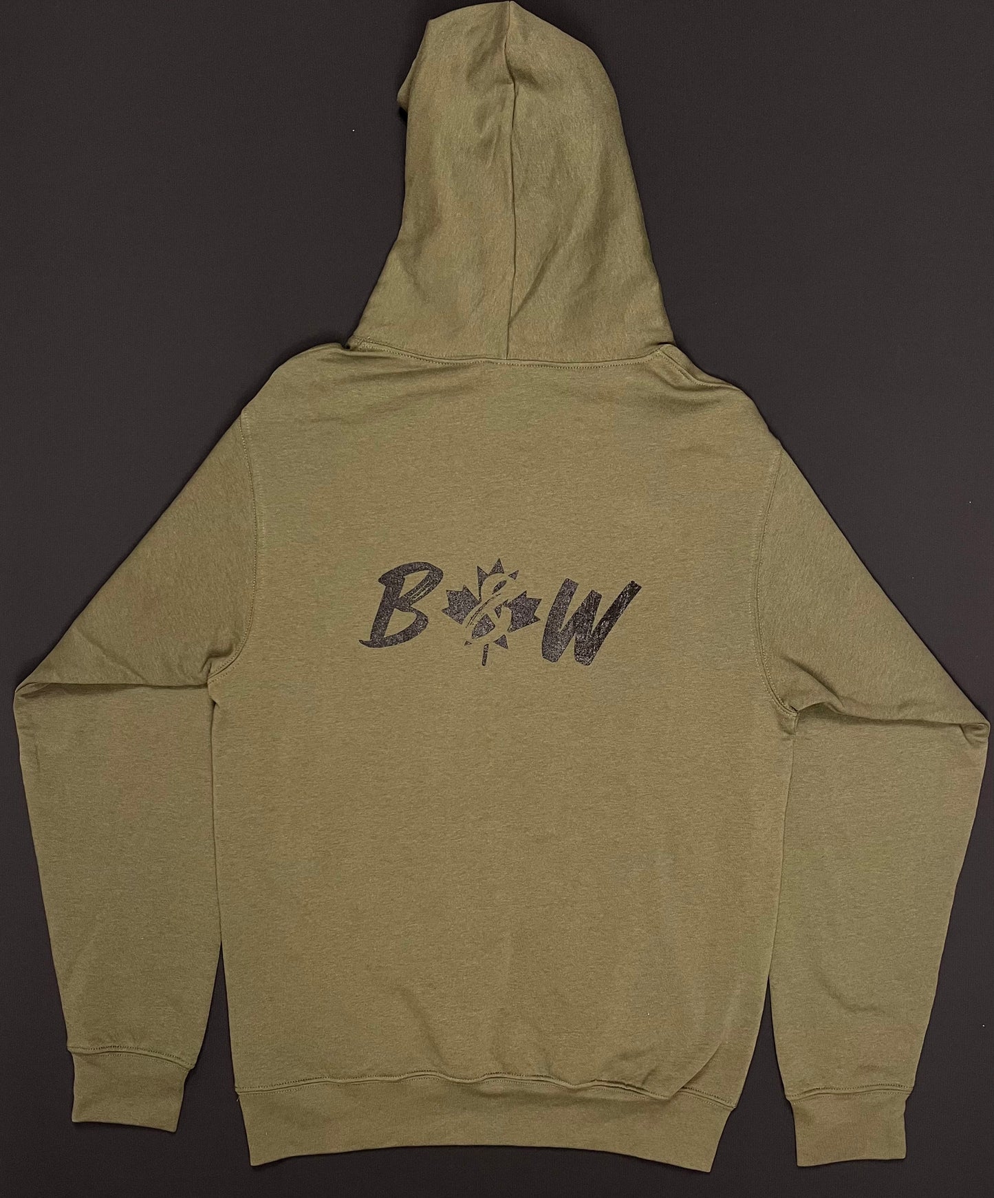 Black and White | Hoodie Unisexe B&W | Vert militaire