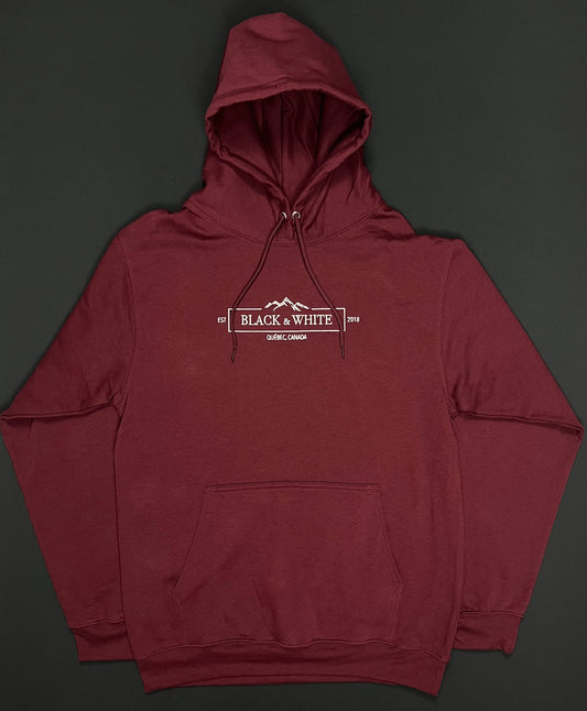 Black and White | Hoodie Unisexe Vintage | Bourgogne