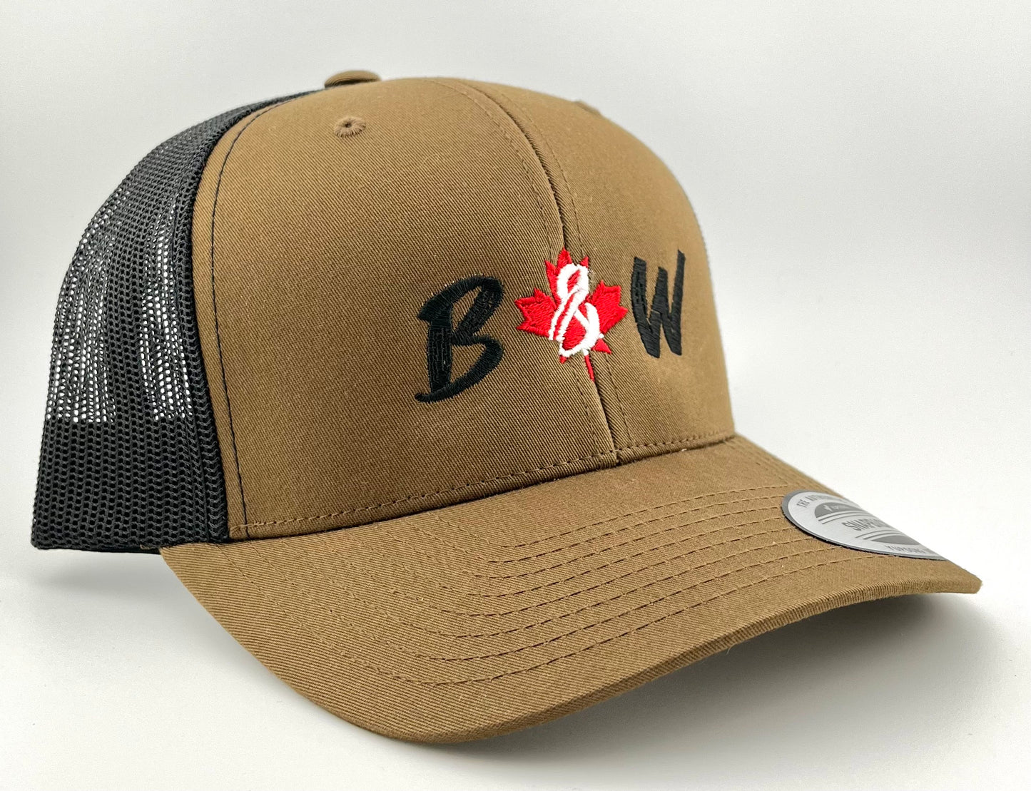 Casquette Snapback | Brun & Filet Noir | Logo B&W