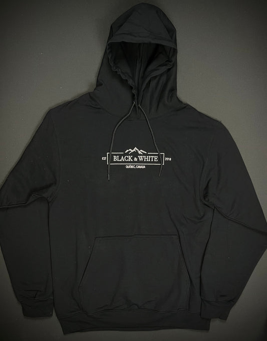 Black and White | Hoodie Unisexe Vintage | Noir