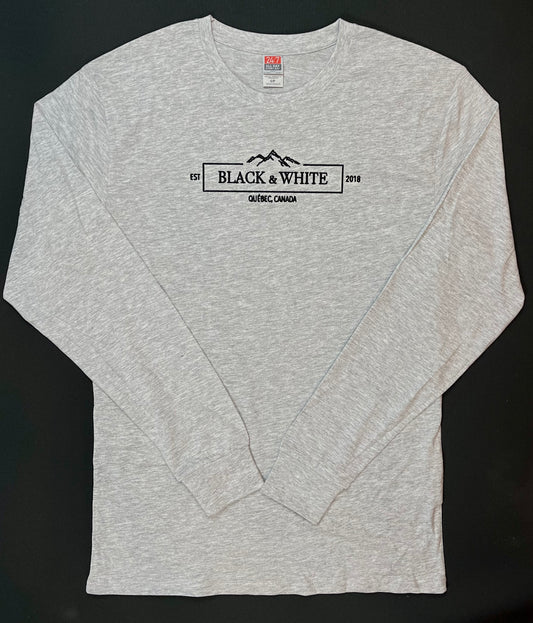 T-shirt unisexe manche longue gris Black and White